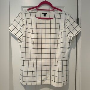 Ann Taylor Windowpane Blouse